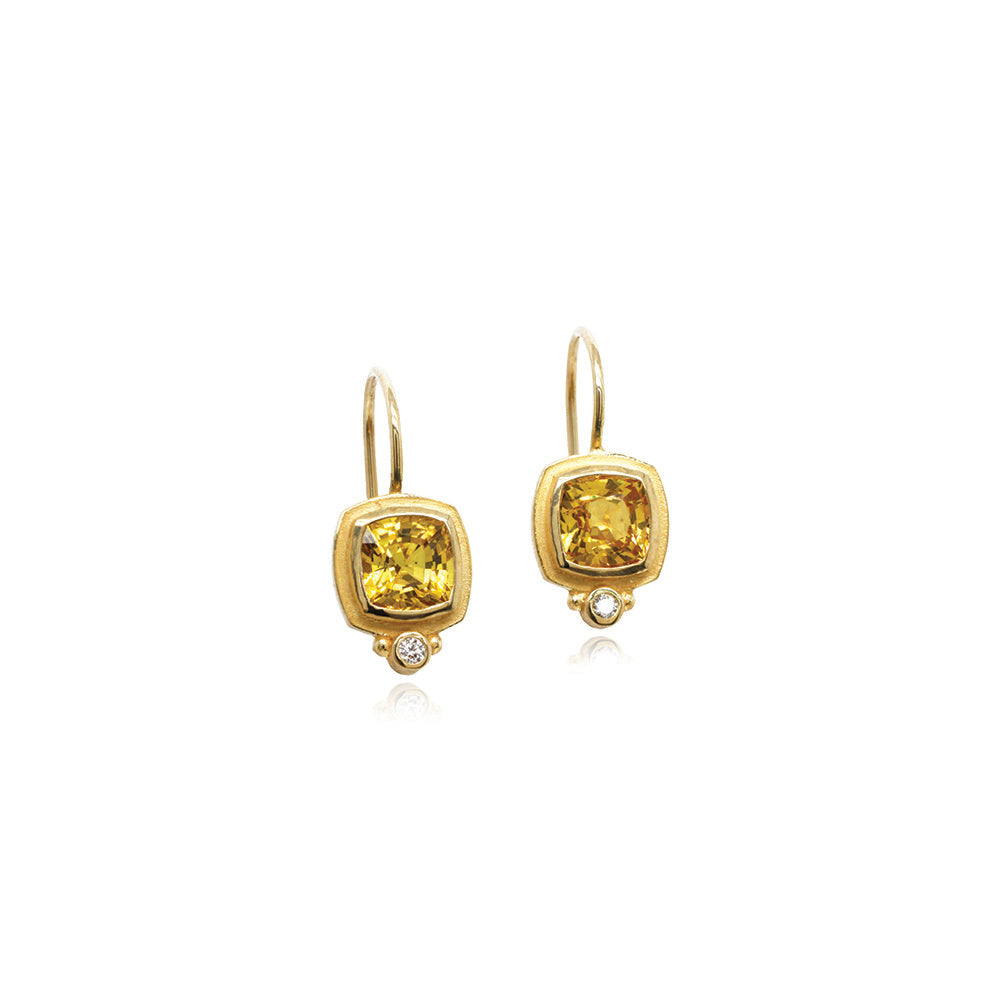 yellow sapphire earrings with diamonds