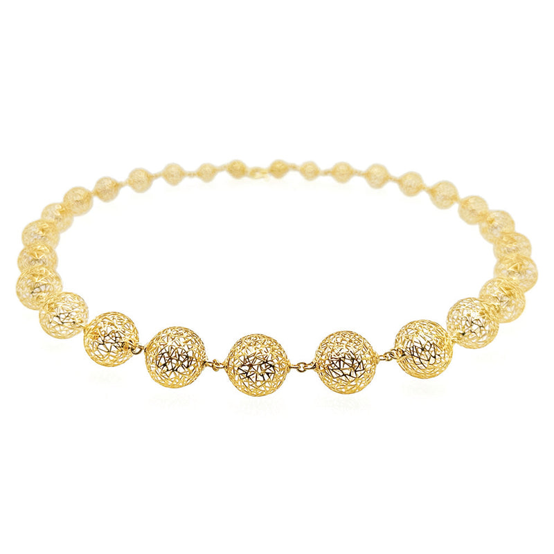 Graduated Gold Sphere Necklace