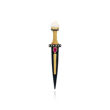 Dagger Pendant/Brooch with Pink Sapphire and Tennessee River Pearl