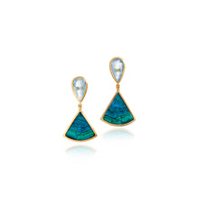 aquamarine and chrysocolla malachite earrings