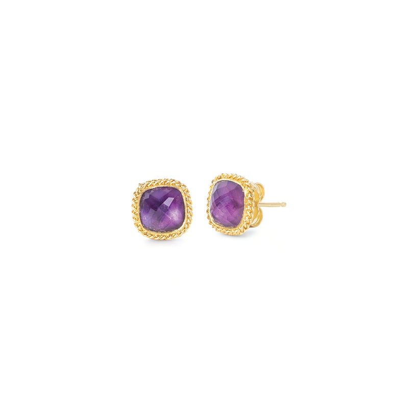 One-Of-A-Kind Amethyst Woven Earrings