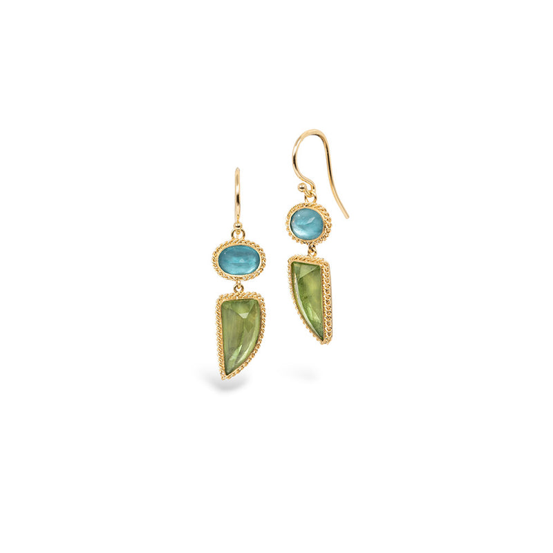 One-Of-A-Kind Apatite and Peridot Earrings