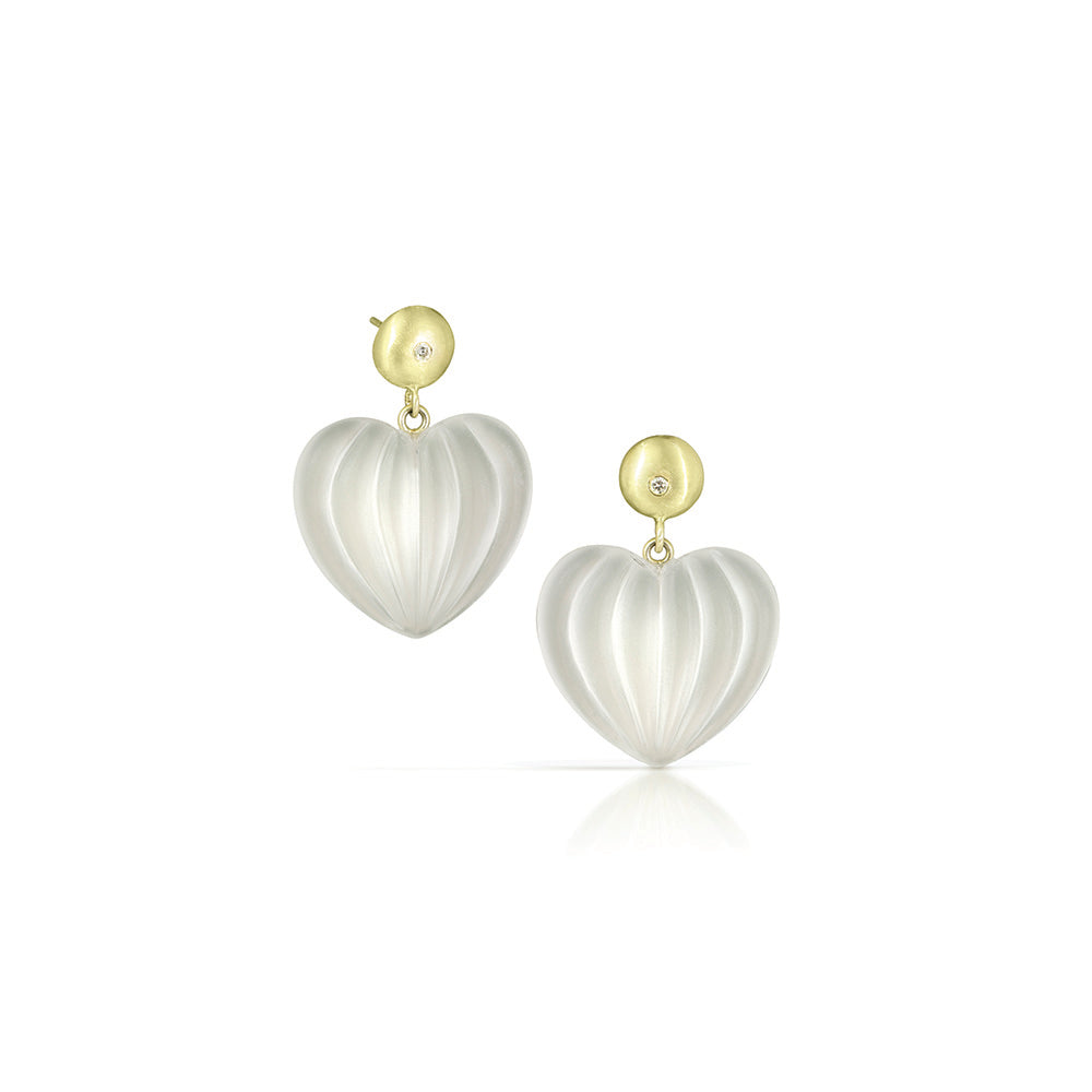 Wish earrings with quartz grounds and diamonds