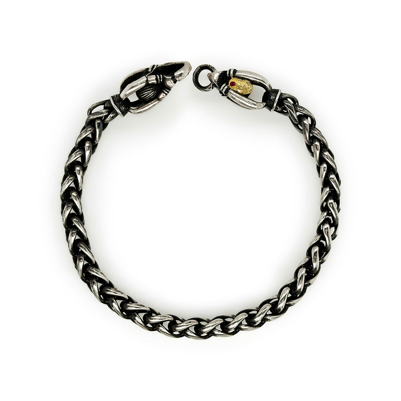 Oxidized Sterling Silver Wheat Chain