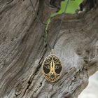 “Tree of Life” Pendant Necklace with Blue Green Sapphire and Diamond