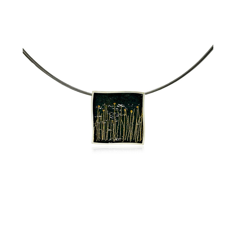 Small Modified Square "Cattails" Pendant