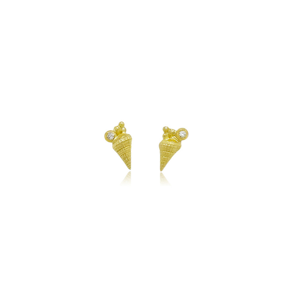 Tiny shell stud earrings