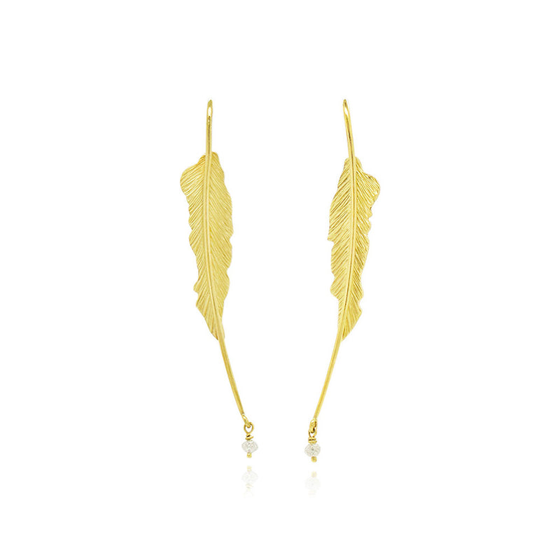 18K "Broken Leaf" Earrings
