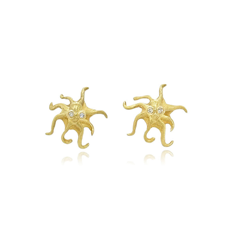 18K Octopus Stud Earrings