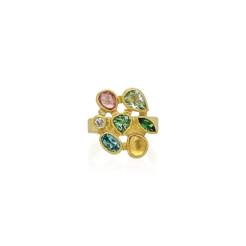 Mixed Gemstone Collage Ring