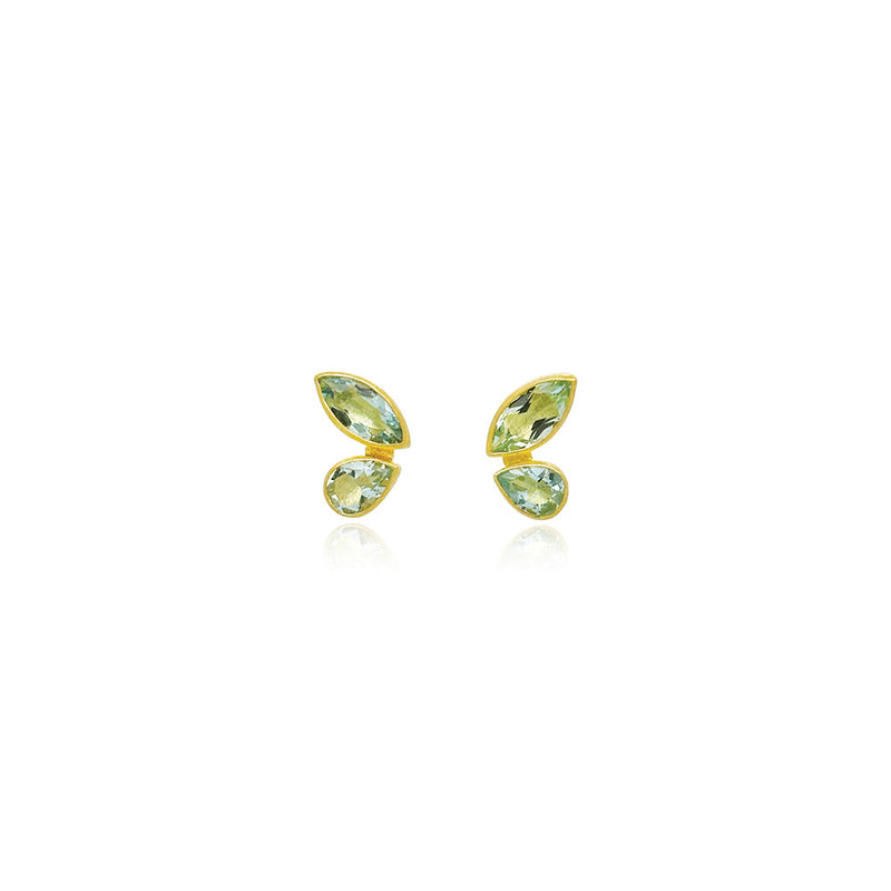 Double Aquamarine Marquis and Tear Drop Earrings