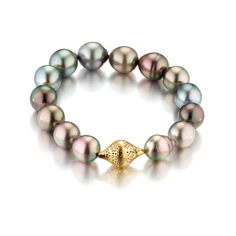 Unisex Tahitian Pearl Stretch Bracelet