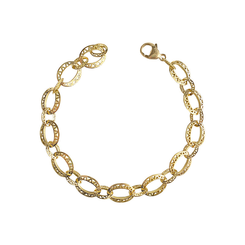 Medium Baby Crownwork Link. Bracelet in 18K