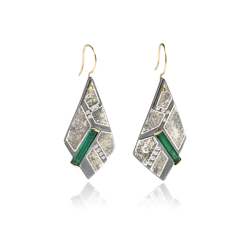 Natural Emerald Crystal Earrings