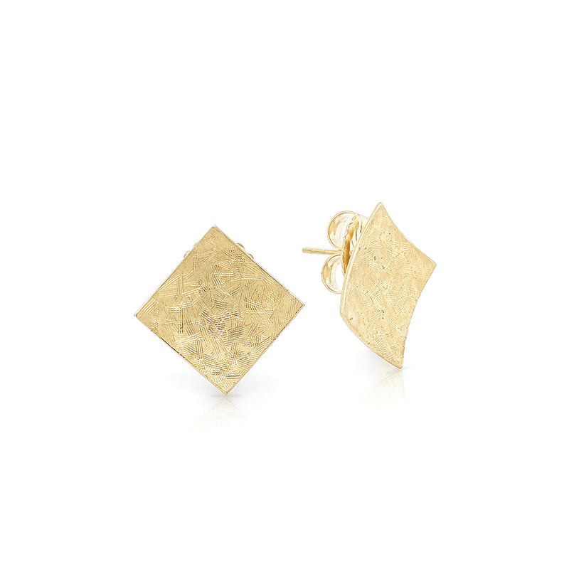 Square Tile Earrings in 18K