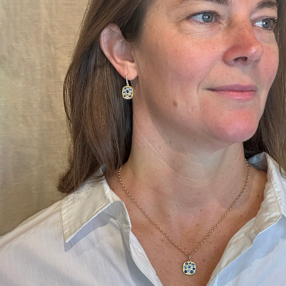 "Giselle" Necklace with Aquamarines and Blue Sapphires