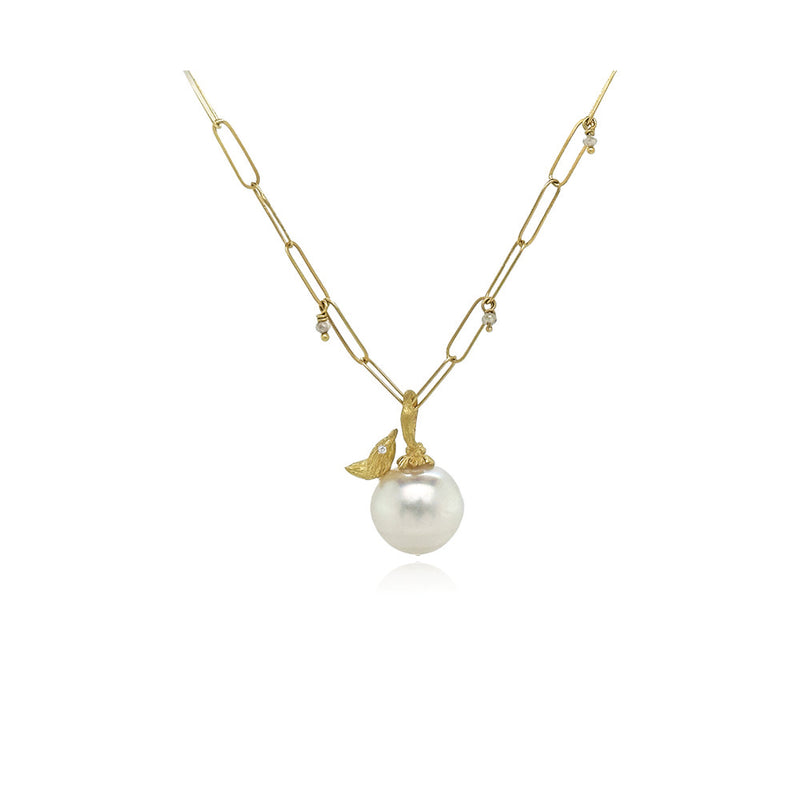South Seas Pearl Pendant with 18K Bird