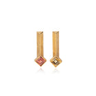 dark pink and dark yellow tourmaline earrings