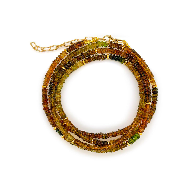 Autumn Tourmaline Wrap Bracelet/Necklace