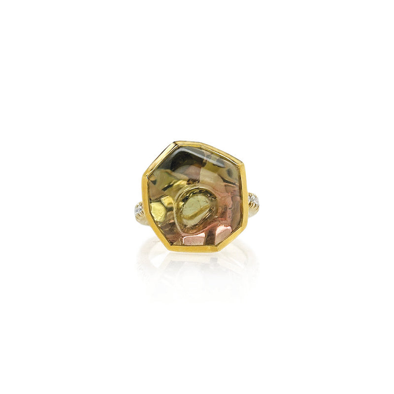 Bi-Color Bubble Tourmaline Ring