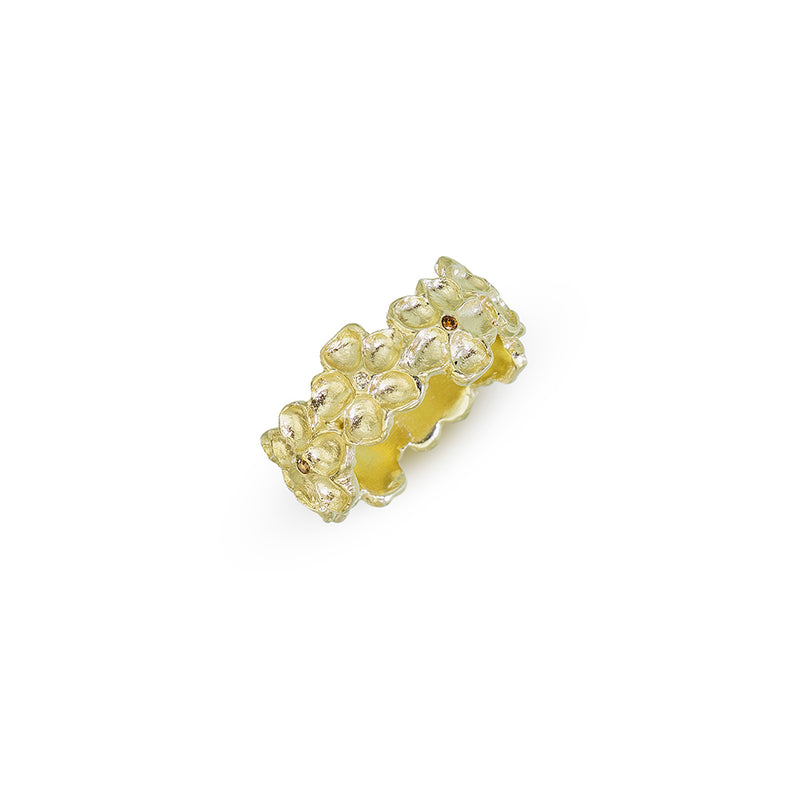 Impatiens Wide Band in 14K Green Gold