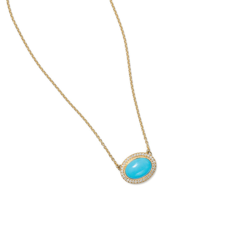 Aurora Pendant with Turquoise and Diamonds