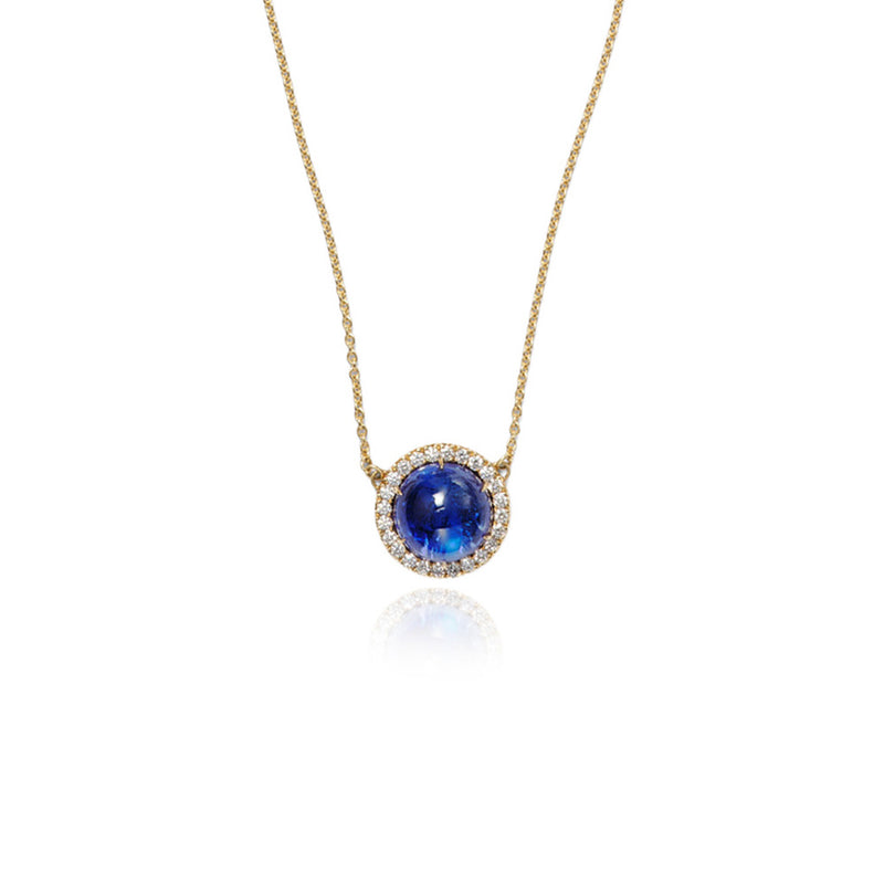 Luna Tanzanite Pendant with Diamond Surround