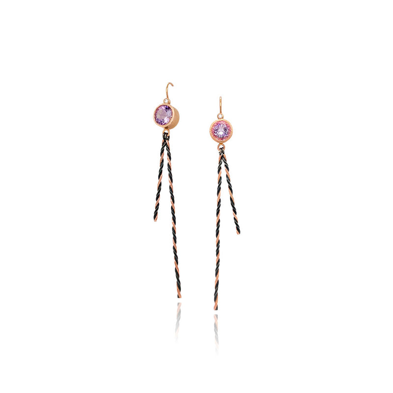 Rose De France Amethyst Earrings