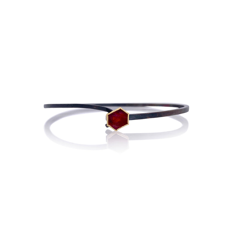 Hook Bracelet with Hexagonal Ruby