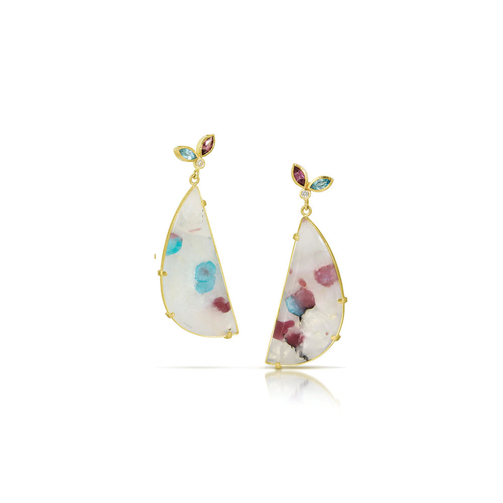 Paraiba quartz earrings
