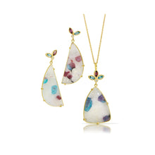 Paraiba Quartz Flower Necklace