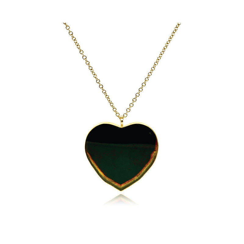 Large Black Tourmaline Heart with Watermelon Edge