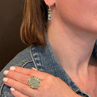 "Blossom Ring" with Aquamarine and Tourmaline Surround