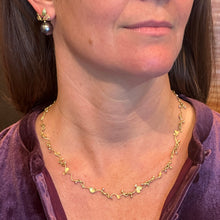 18K Gold Birdie Earrings with Black Tahitian Pearls