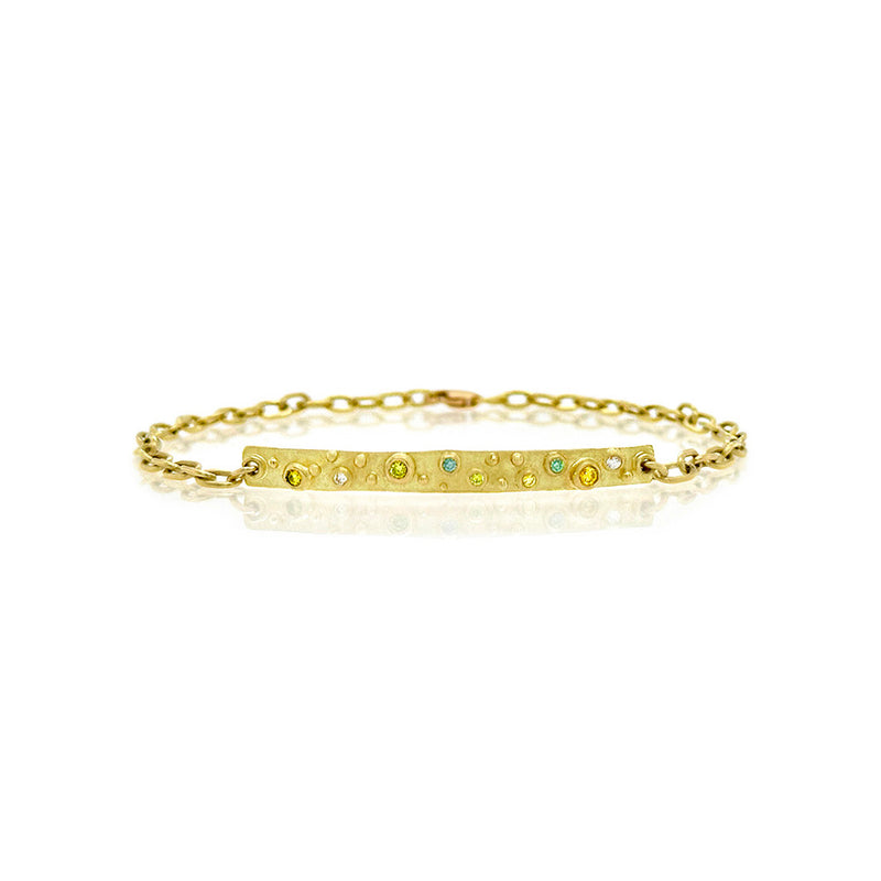 Adjustable Multi-Diamond Bar Bracelet