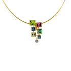 "Context Cut" pendant with tourmalines, aquamarines, golden beryl and diamond