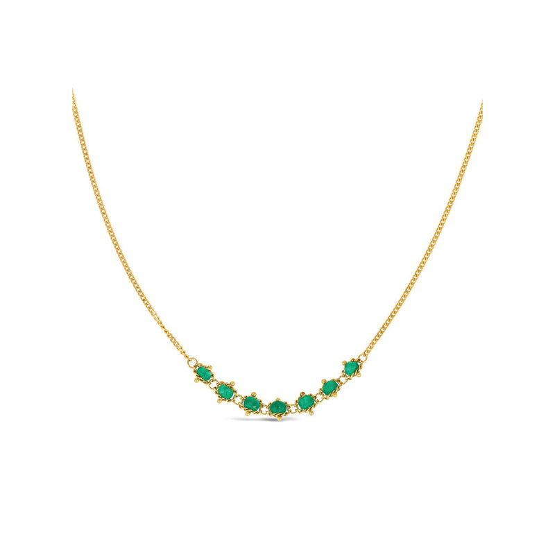 Petite Textile Emerald Necklace