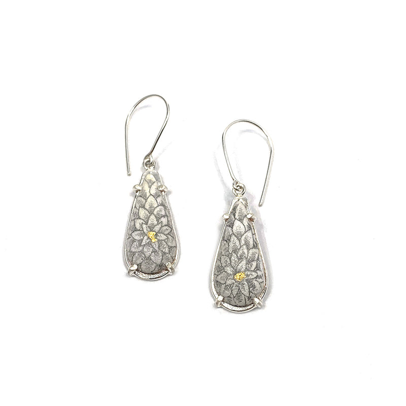 Elongated Teardrop Dangles, Chrysanthemum