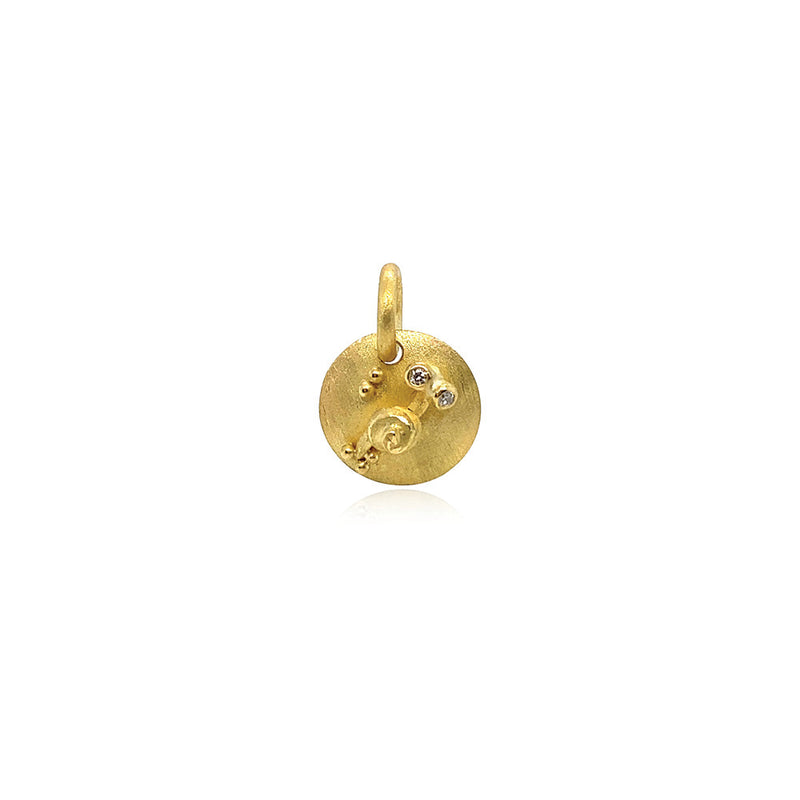 18K Yellow Gold Snail Pendant