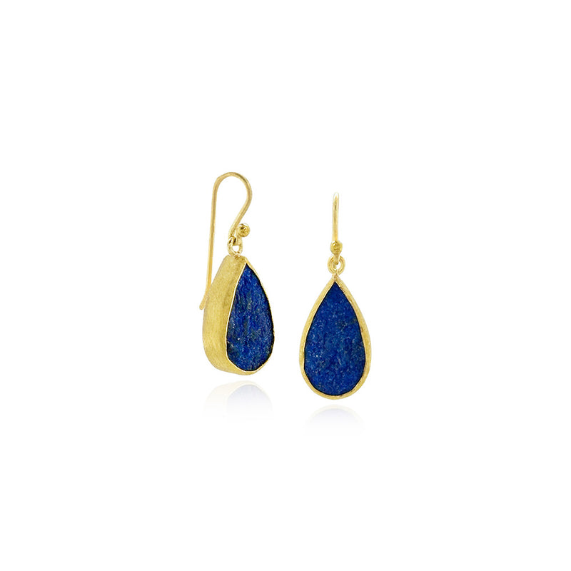 Natural Surface Lapis Lazuli Drop Earrings