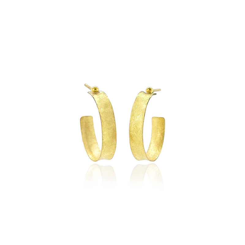 Large Narrow Concave Hoop Earrings