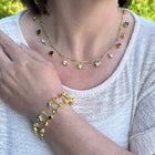Segment Necklace with Mixed Colored Gemstones