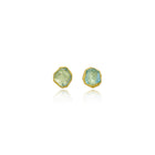 natural surface aquamarine studs