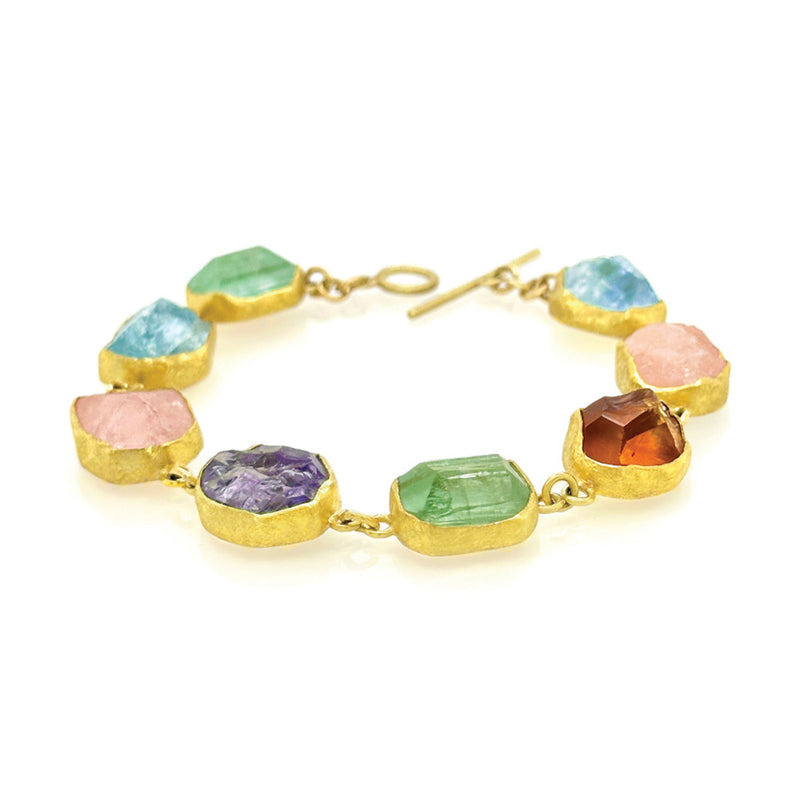 Multi-Rough Gemstone Bracelet
