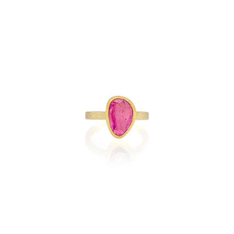 Rose Cut Pink Sapphire Ring