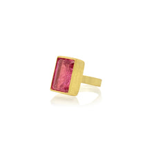 large pink tourmaline ring