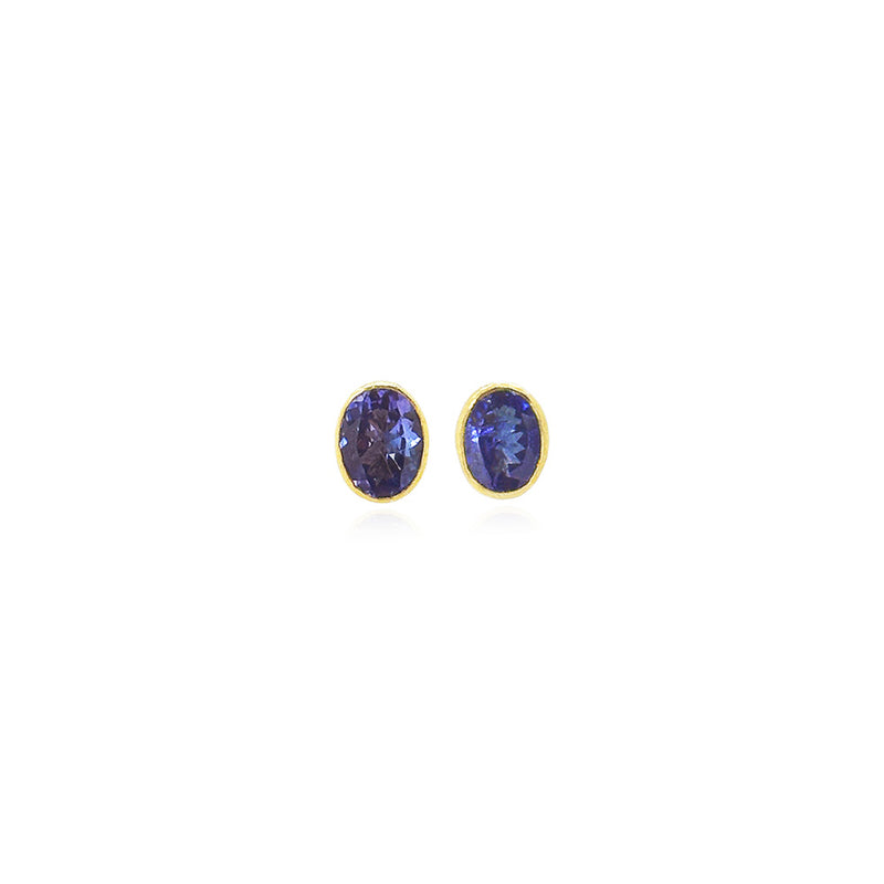 Faceted Oval Tanzanite Earrings