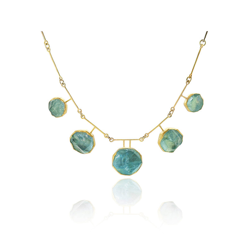 Natural Surface Aquamarine Crystal Necklace