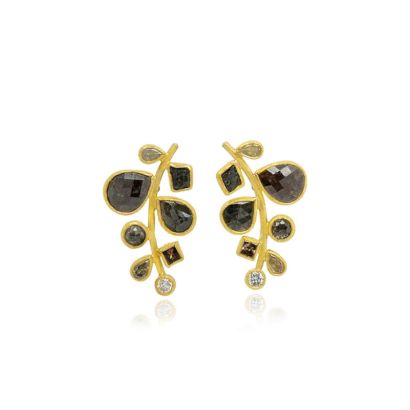 Grape Cluster Earrings in Various Colored/Cut Diamonds