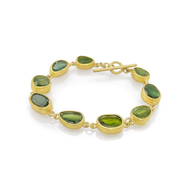 Faceted Green Tourmaline Bracelet